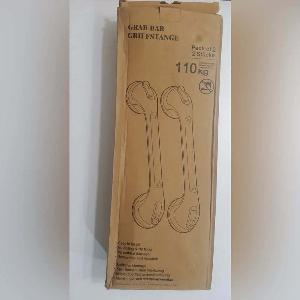 🔥🏷️Shower Grab Bar, 2 Pack 12” Grab Bars for Bathtubs Showers No Drill, No Tool